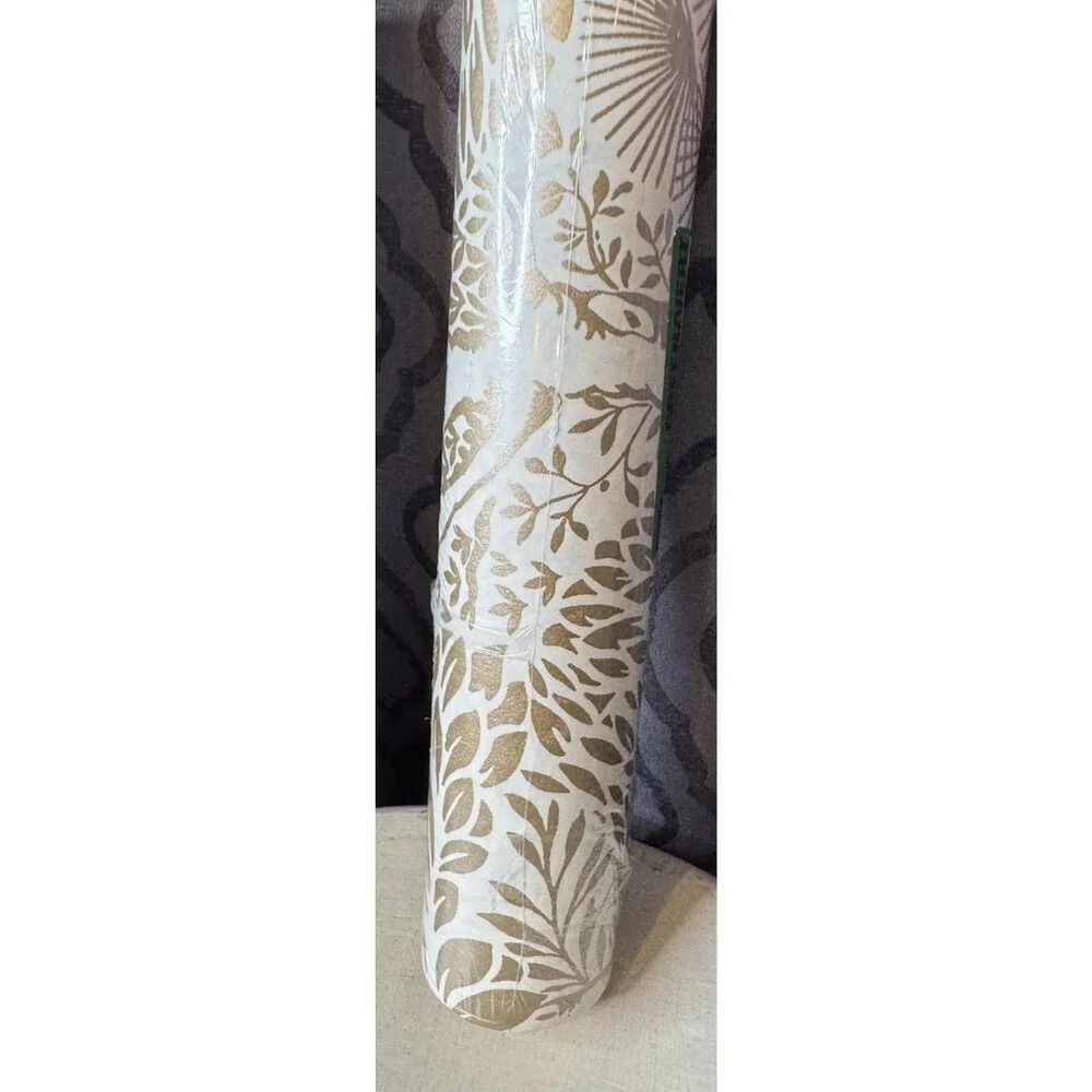 York Wallcoverings Wallpaper Gold Botanical Palm Leaf Floral New 27X27 60 Sq Ft
